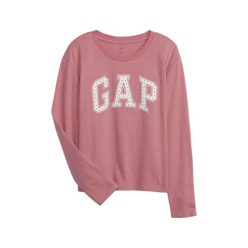 GAP - Polera Logo Lentejuelas Manga Larga Rosa GAP