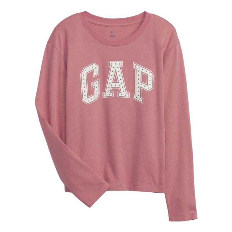 GAP - Polera Logo Lentejuelas Manga Larga Rosa GAP