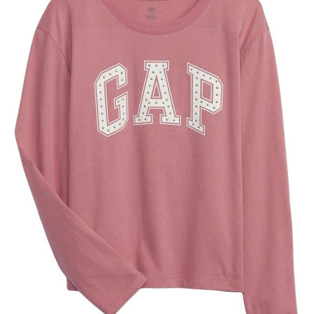 GAP - Polera Niña Gap Logo Lentejuelas Manga Larga Rosa