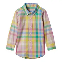 GAP - Camisa A Cuadro Manga Larga Multicolor