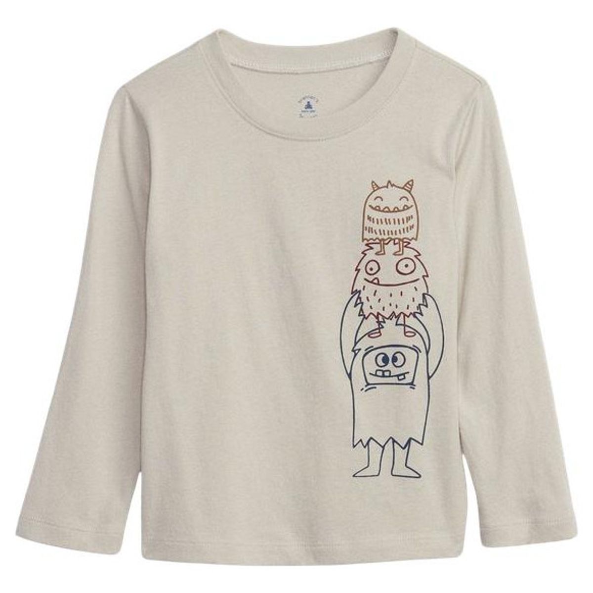 GAP - Polera Gráfica Manga Larga Crema GAP