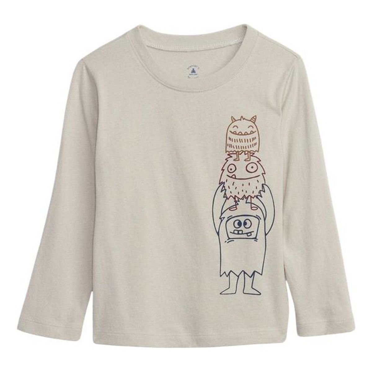 GAP - Polera Gráfica Manga Larga Crema GAP