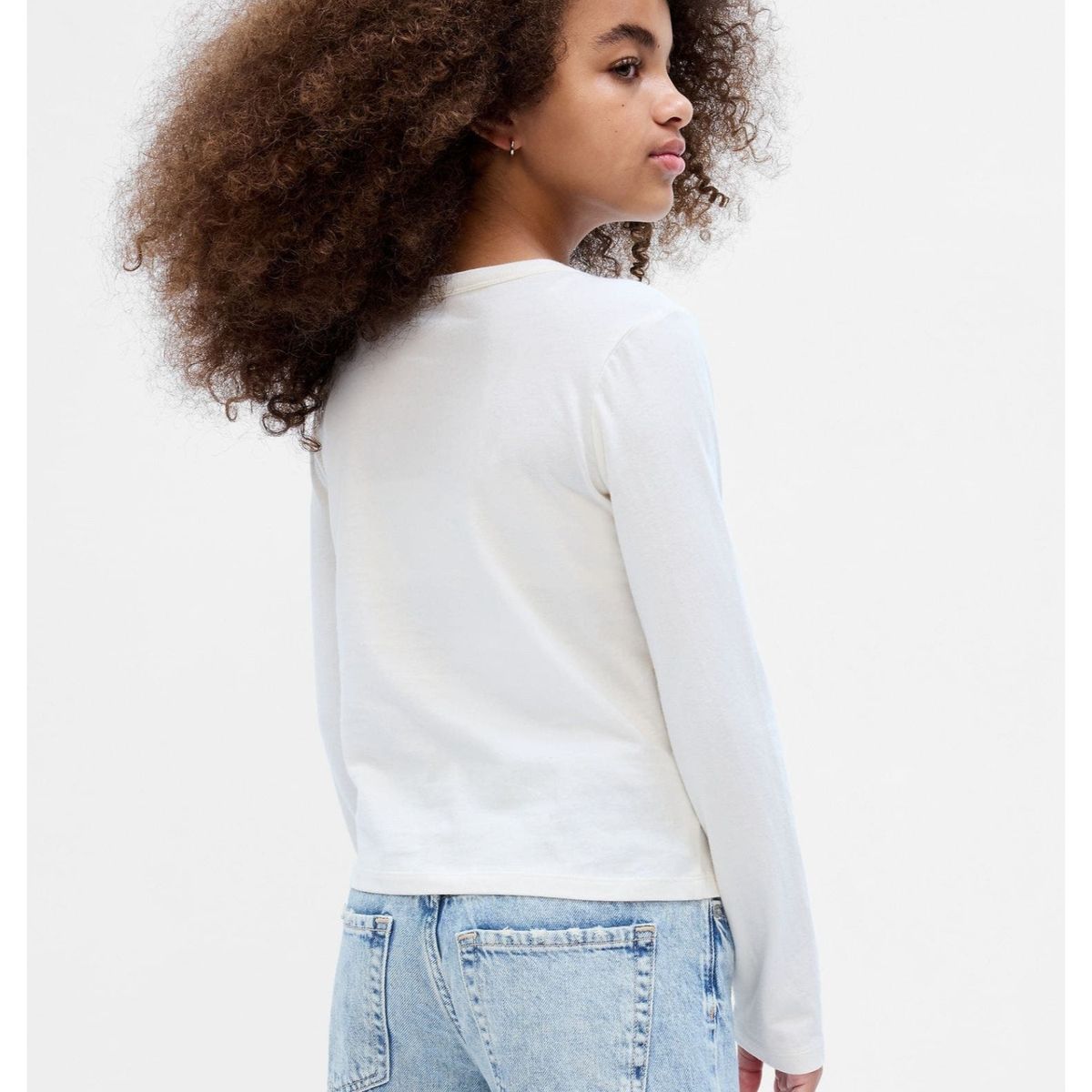 GAP - Polera Gráfica Manga Larga Niña Blanco