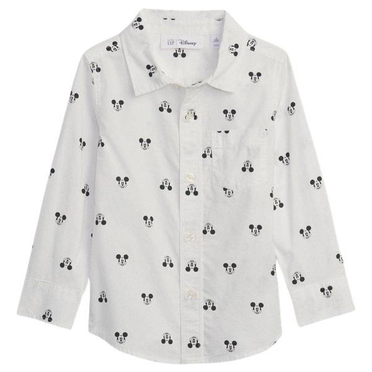 GAP - Camisa Mickey Mouse Manga Larga Blanco GAP