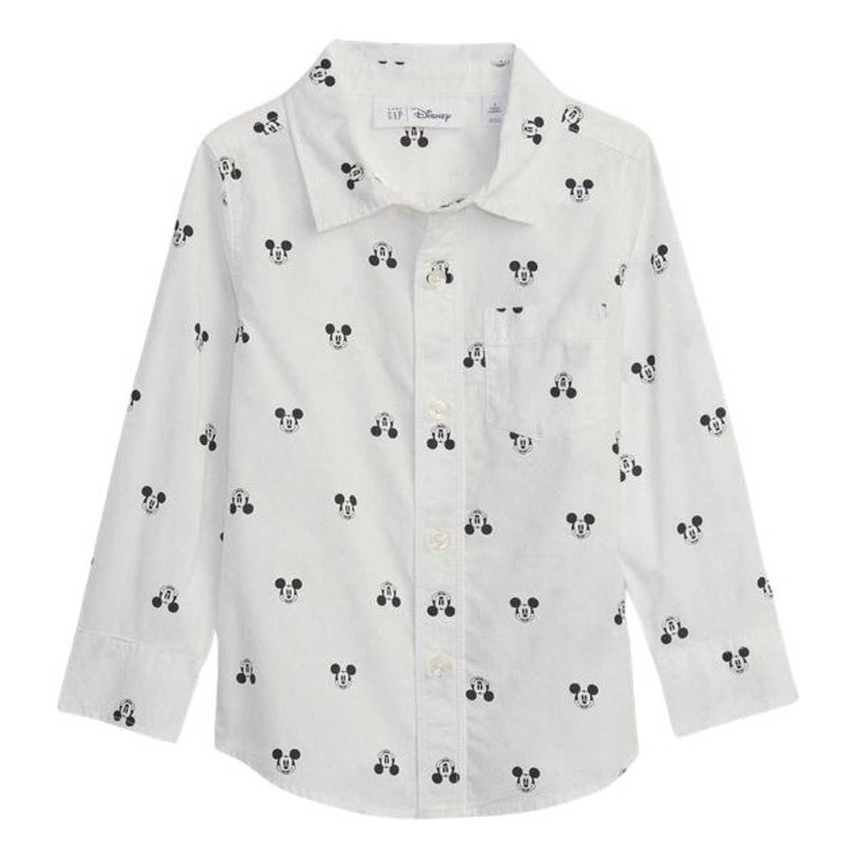 GAP - Camisa Mickey Mouse Manga Larga Blanco GAP