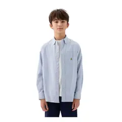 GAP - Camisa Oxford Manga Larga Niño Celeste