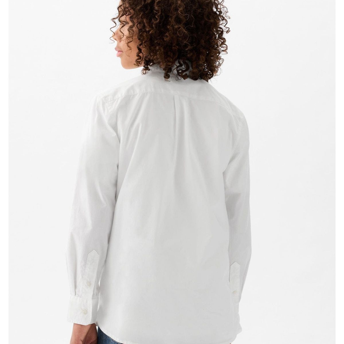 GAP - Camisa Poplin Manga Larga Niño Blanco