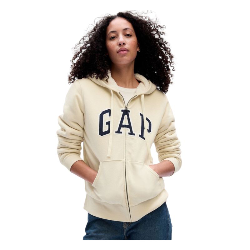 GAP - Polerón Sherpa Con Cierre Crema GAP