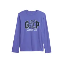 GAP - Polera Logo Manga Larga Azul