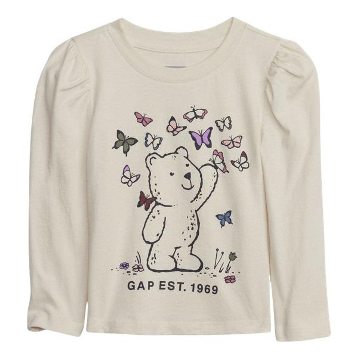 GAP - Polera Gráfica Manga Larga Crema GAP