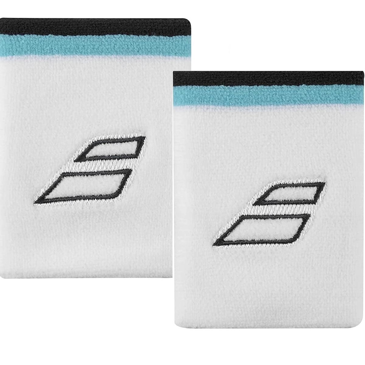 BABOLAT - Muñequera Babolat Jumbo Terry Blanco Azul X2 Tenis Padel