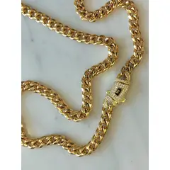GENERICO - CADENA DE ORO LAMINADO 18K TEJIDO DISEÑADOR CMS LARGO, 6 MM GROSOR