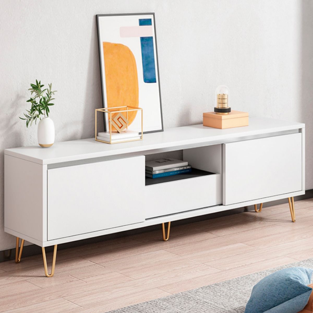 CORI CORI - Rack de TV o Buffet con Cajones Simply White