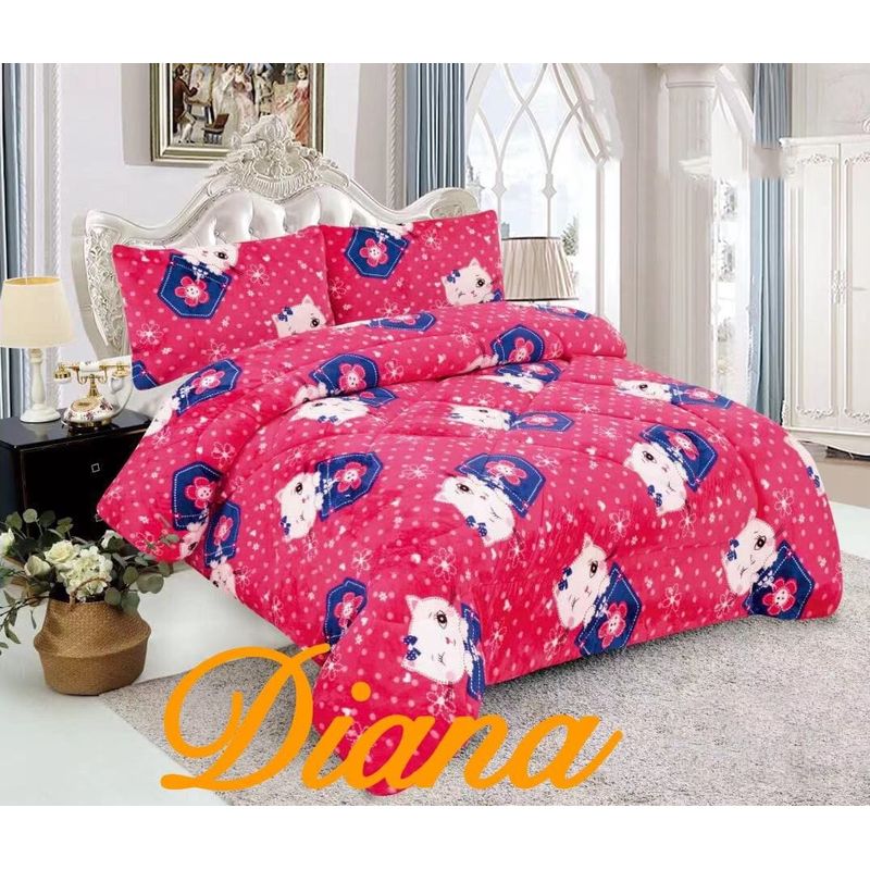 DIANA - COBERTOR FUCSIA PLUSH DISEÑO GATITA 1.5 PLAZA