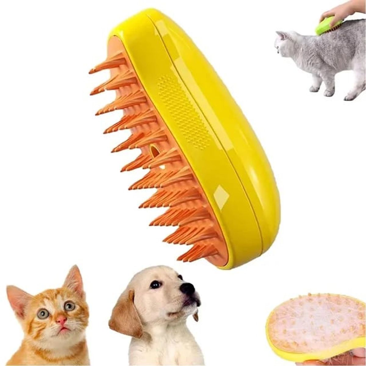 GENERICO - Cepillo A Vapor Para Gatos Perro Mascota Cepillo Quita Pelos.