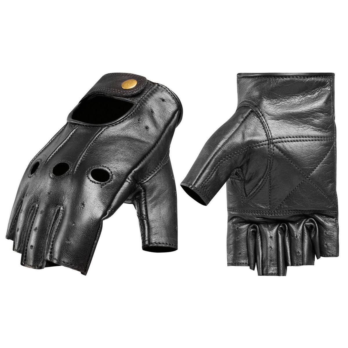 RESPEKT - Guantes Sin Dedos, Negro Moto. Horma Normal, no Chica. RESPEKT