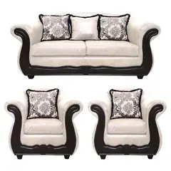 AMERICA DECORA - Living 3-1-1 Grand Búfalo Jaspeado Blanco Deluxe