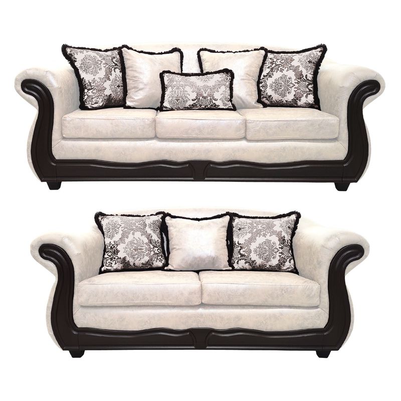 AMERICA DECORA - Living 4-3 Grand Búfalo Jaspeado Blanco Deluxe