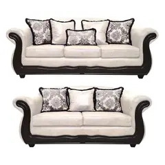 AMERICA DECORA - Living 4-3 Grand Búfalo Jaspeado Blanco Deluxe
