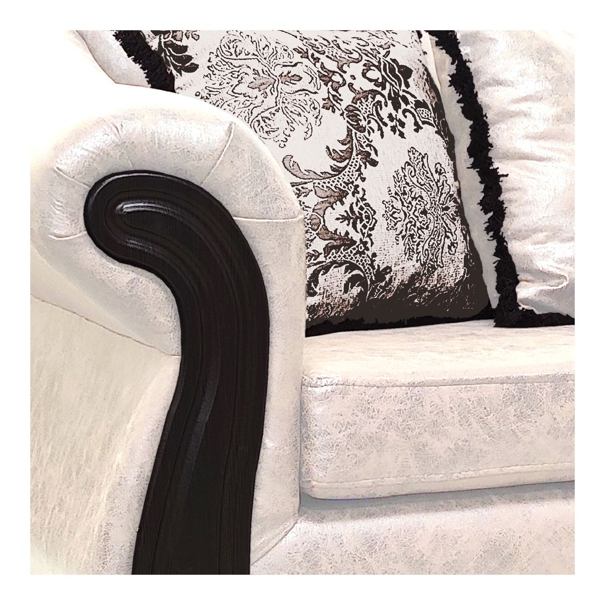 AMERICA DECORA - Living Con Resorte Estructural Búfalo 6 Cuerpos 4+1+1 Envejecido