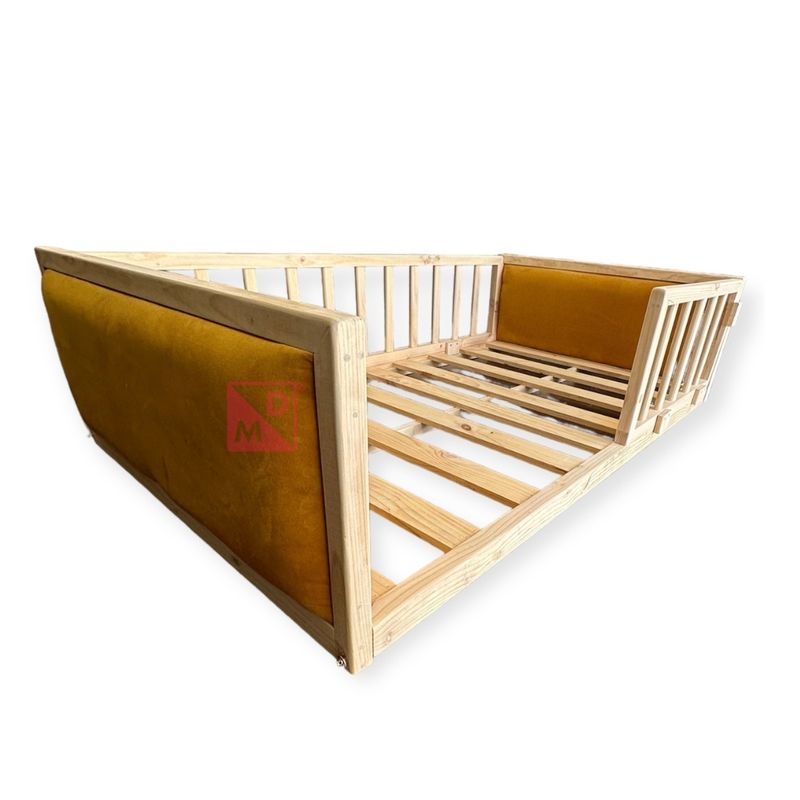 MPA DECOHOGAR - Cama infantil semitapizada acolchada - 1 plaza amarilla