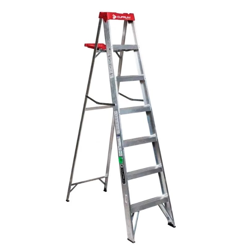 CUPRUM - Escalera De Aluminio Tijera 7 Peldaños 150 Kilos Cuprum