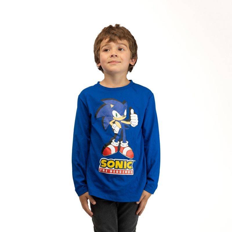 SONIC - Polera Manga Larga Niño Personaje Azul Sonic
