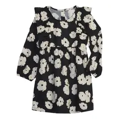GAP - Vestido Vuelos Flores Negro