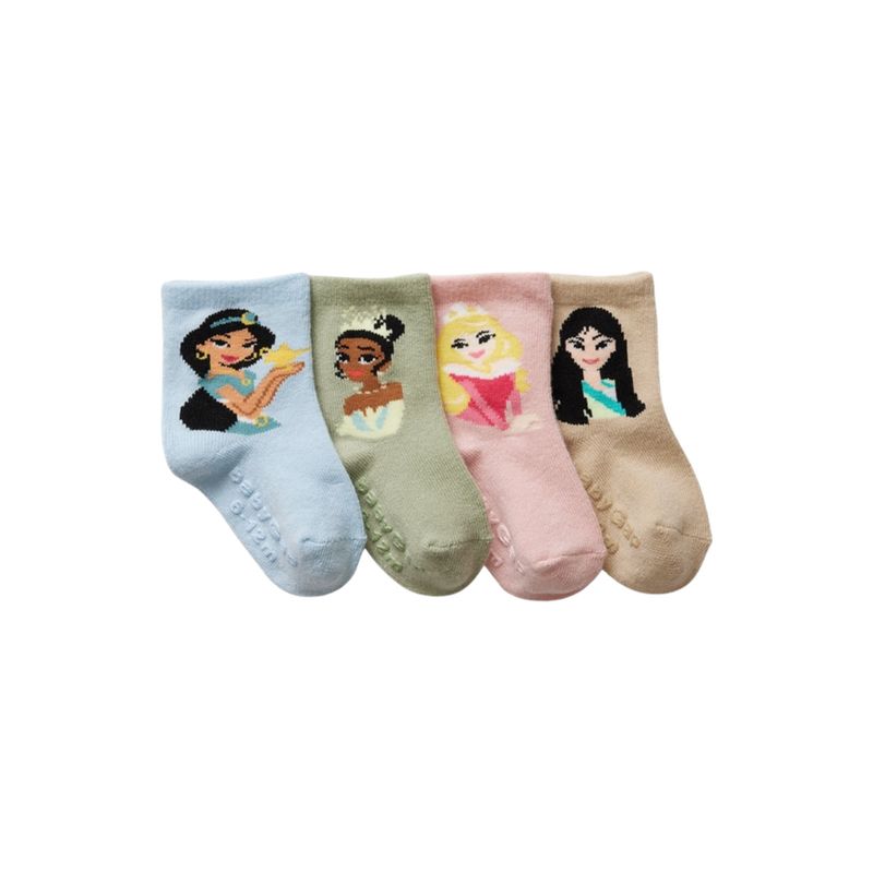 GAP - Calcetines Pack De 4 Disney Princesas Unisex Bebé Multicolor
