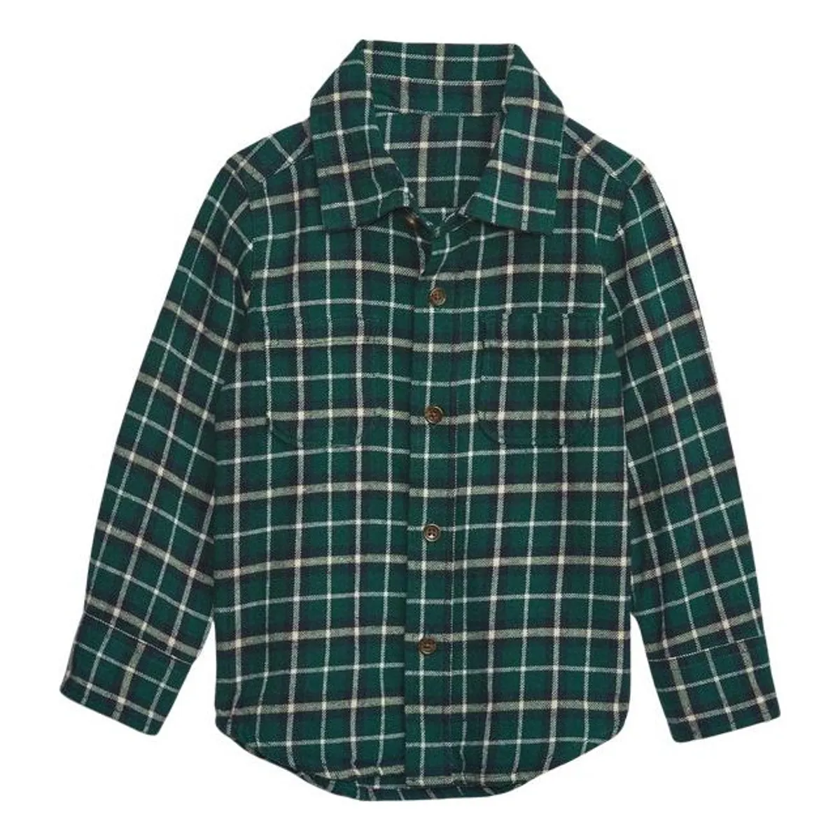 GAP - Camisa Franela Cuadros Manga Larga Verde GAP