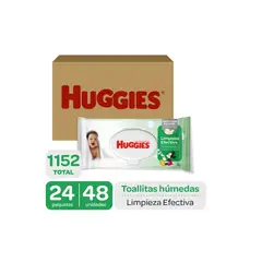 HUGGIES - Toallitas Húmedas Limpieza Efectiva Caja 24 Paq X 48 Un