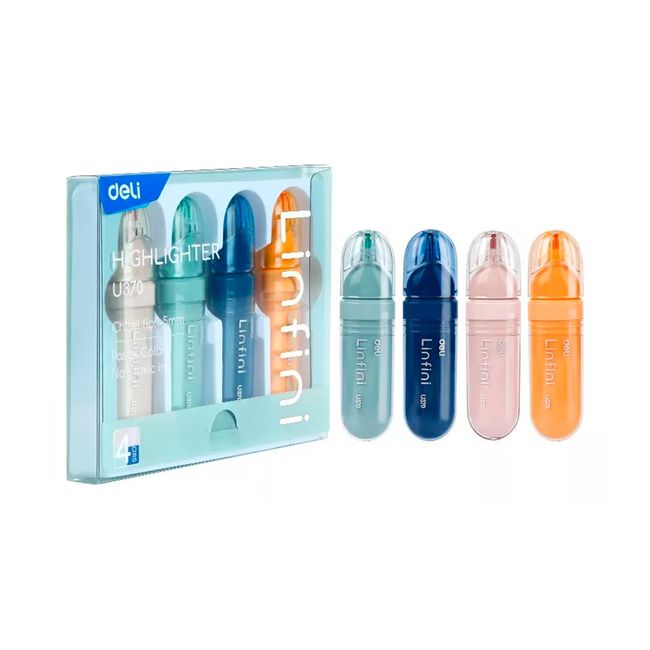 DELI - Set 4 Destacadores Biselado Linfini -  Deli