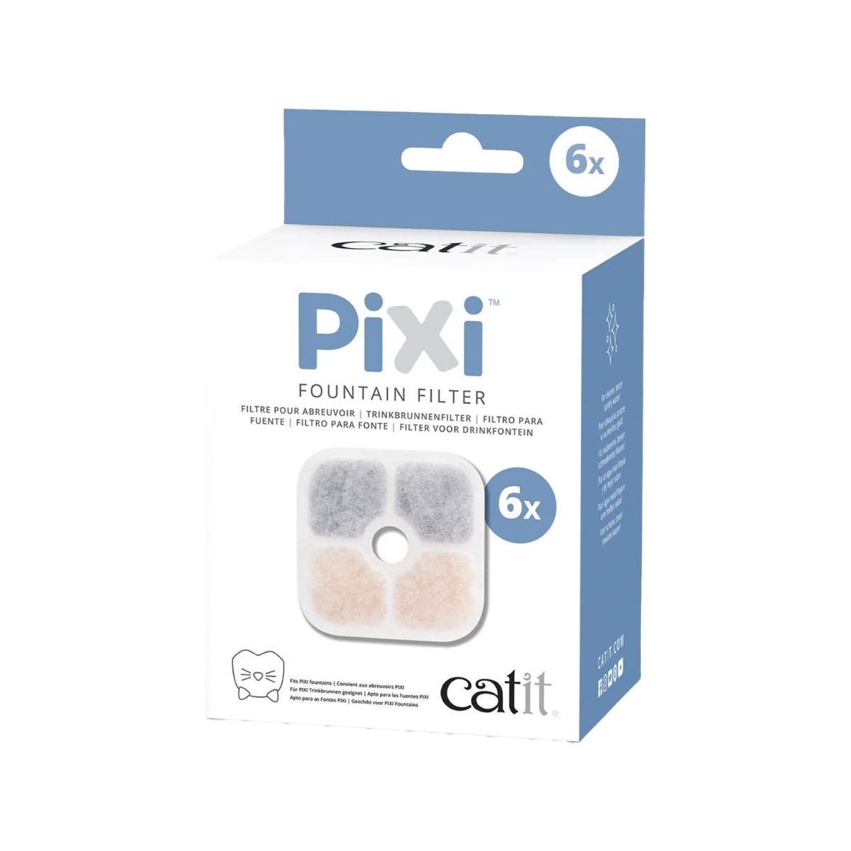 CATIT - Filtros Fuente Bebedera Catit Pixi, 6 Unidades