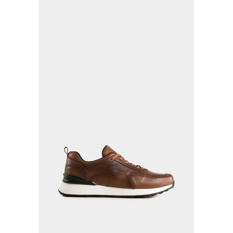 Vélez Zapatillas Galis Sahara Cuero Liso Hombre Cordón Encerado Miel
