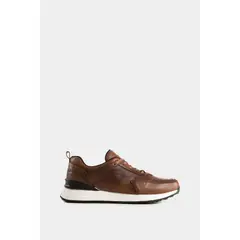 VELEZ - Vélez Zapatillas Galis Sahara Cuero Liso Hombre Cordón Encerado Miel