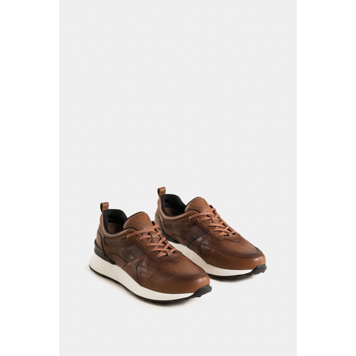 VELEZ - Vélez Zapatillas Galis Sahara Cuero Liso Hombre Cordón Encerado Miel