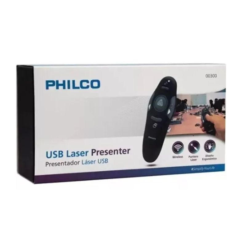PHILCO - Presentador Láser Usb Control Philco Ergonómico Negro