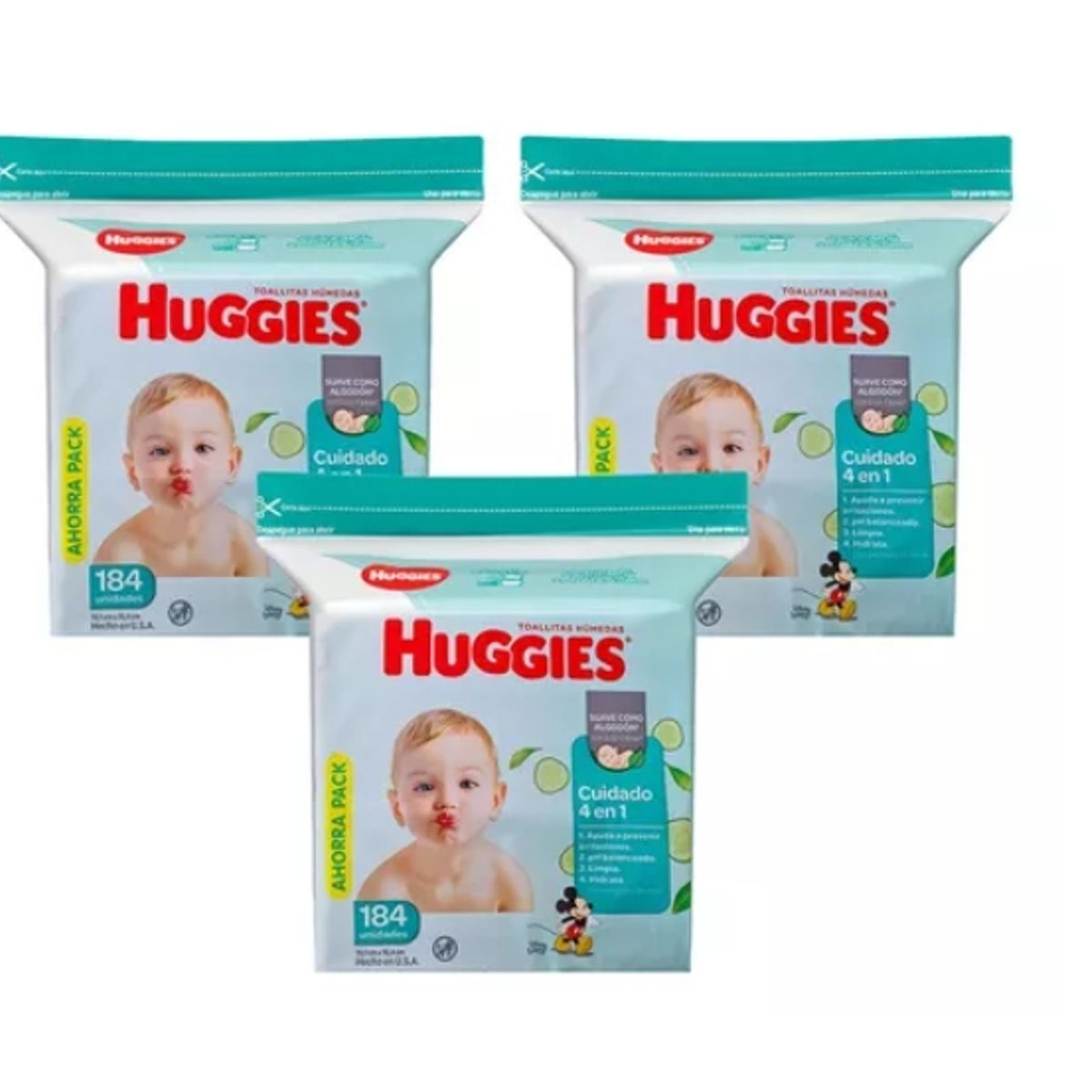 HUGGIES - Toallas Humedas Huggies 4en1 3paq De 184und Cu