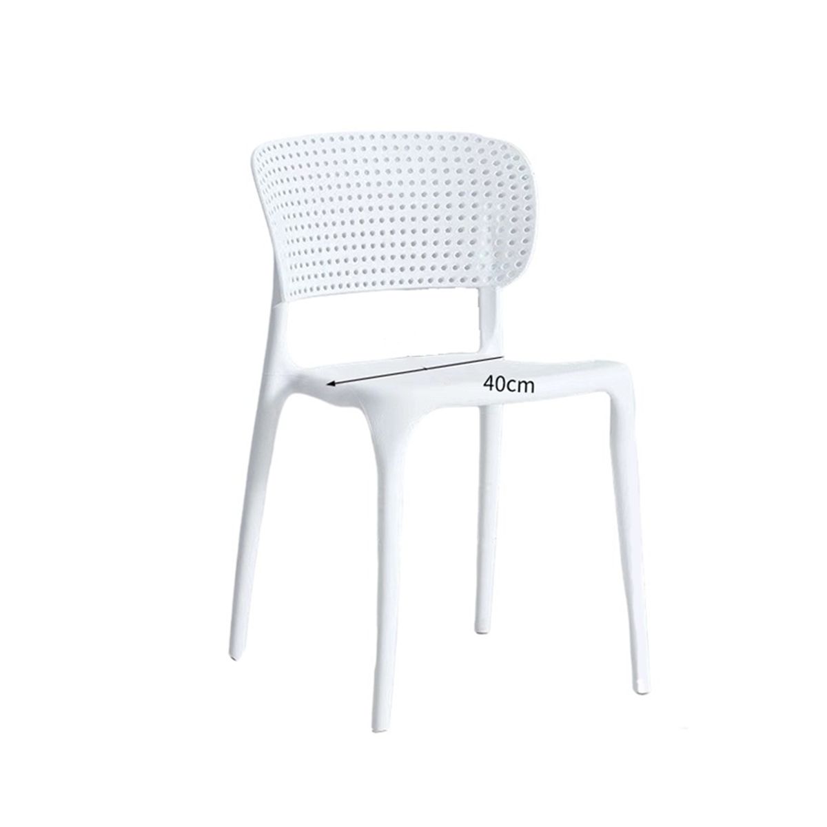 TEVERE - Silla de Escritorio Apilable Blanca