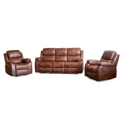 SWEET HOGAR - Set berger reclinable de 3 cuerpos + 2 de un cuerpo (3+1+1) café moro