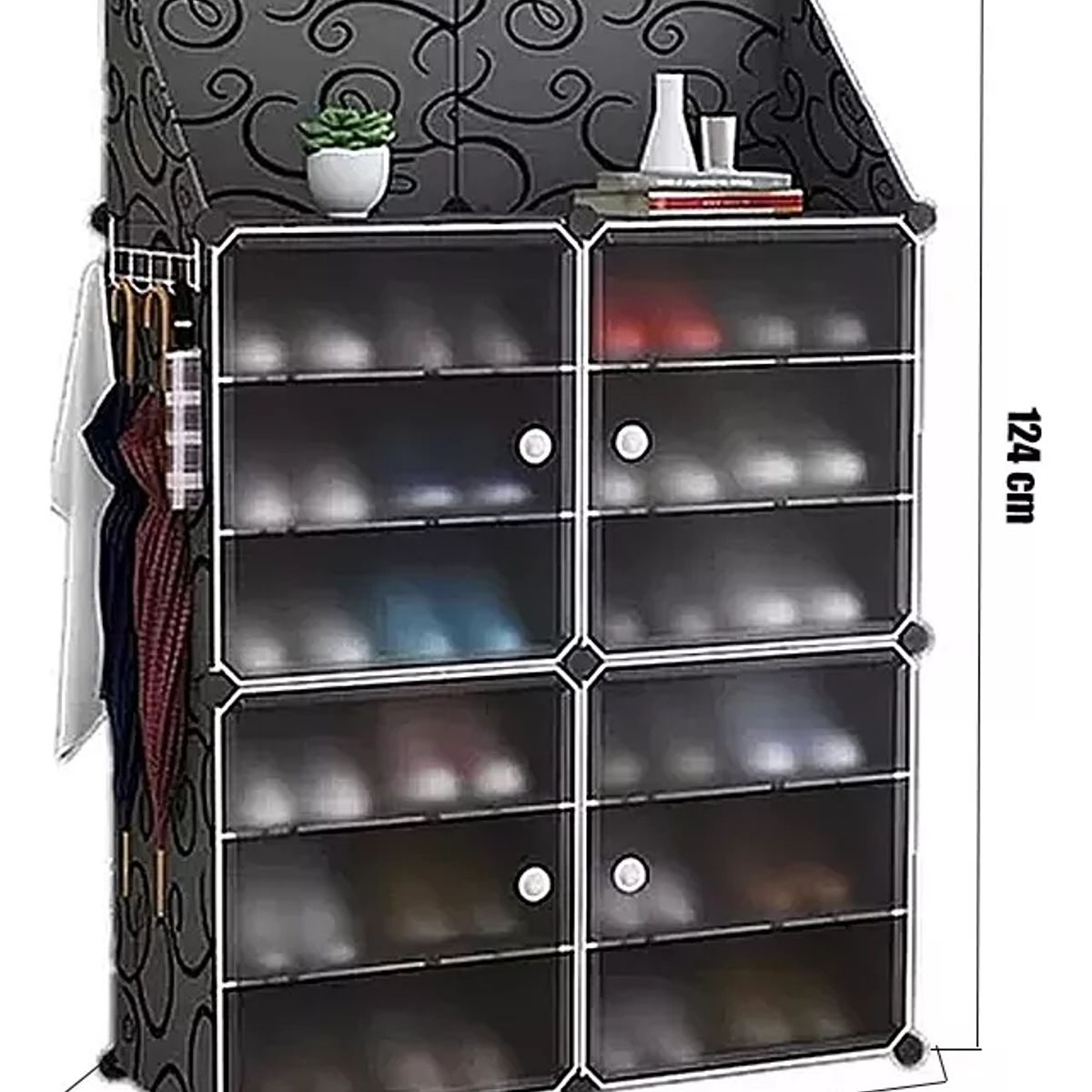 GENERICO - Zapatero Organizador 2 Filas Y 6 Pisos Estante Triangular