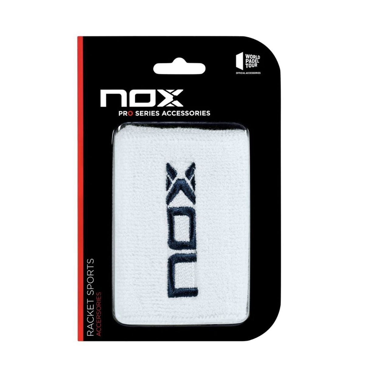 NOX - Muñequera Nox Blanca Logo Azul X2 Tenis Padel