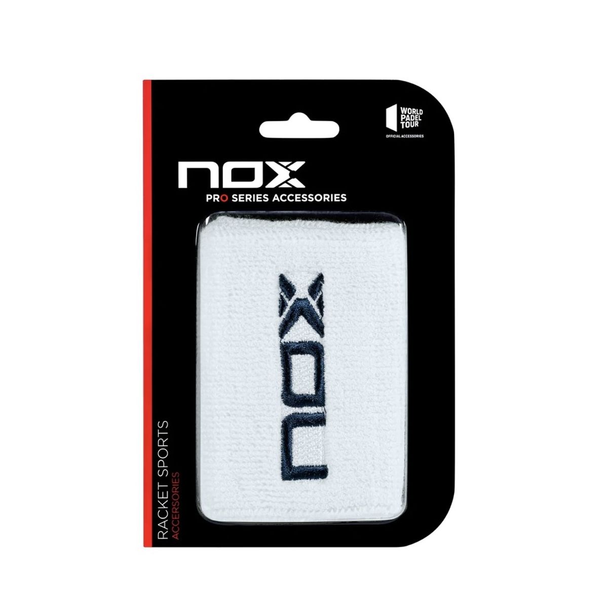 NOX - Muñequera Nox Blanca Logo Azul X2 Tenis Padel