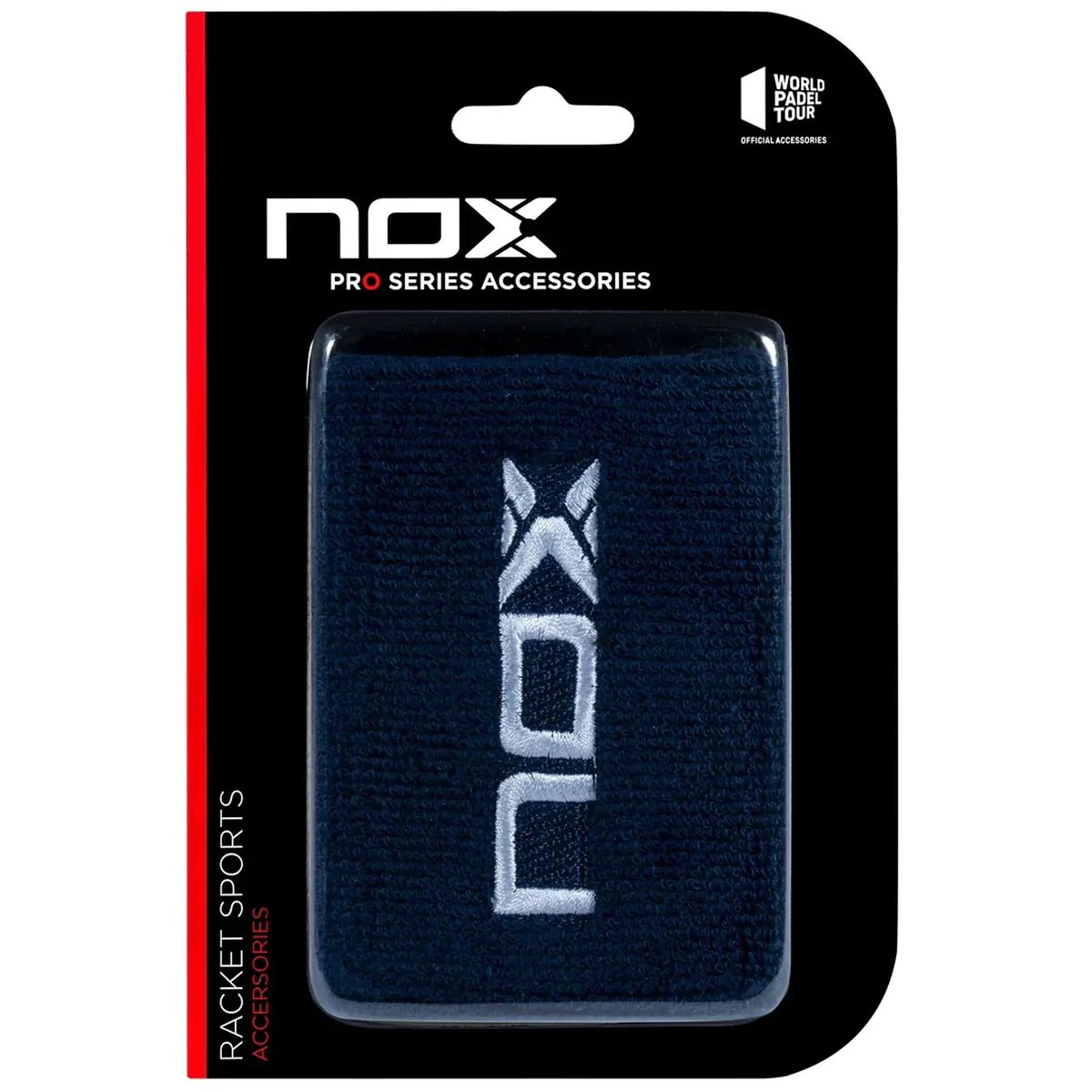NOX - Muñequera Nox Azul Logo Blanco X2 Tenis Padel