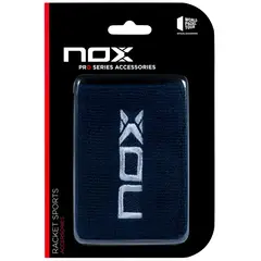 NOX - Muñequera Azul Logo Blanco X2 Tenis Padel