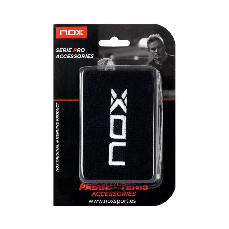NOX - Muñequera Nox Negra Logo Blanco X2 Tenis Padel