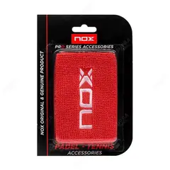 NOX - Muñequera Roja Logo Blanco X2 Tenis Padel