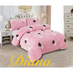 DIANA - COBERTOR ROSADO PLUSH DISEÑO CORAZON 1.5 PLAZA