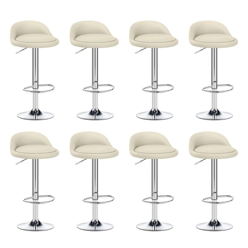 GLOBAL LATIN GROUP - Pack 8 Piso Bar Taburete Giratorio de Altura Regulable - Beige