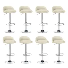 GLOBAL LATIN GROUP - Pack 8 Piso Bar Taburete Giratorio de Altura Regulable - Beige